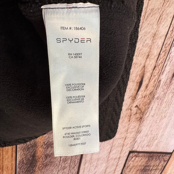 Spyder Sweater Fleece Full Zip Jacket Black Outdoor Ski Athleisure Men's XL - Picture 9 of 9